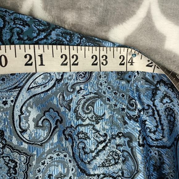 Angelino for Bermuda Shirt Mens 5XL Blue Paisley Jacquard Dress Shirt Big Tall - Picture 6 of 14